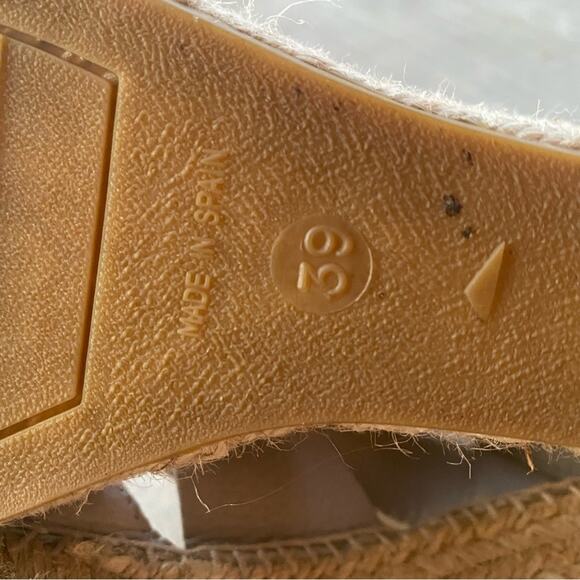 Kanna Cream Leather Espadrilles with Crossover Straps and Wedge Heel size 8.5 - Picture 10 of 10